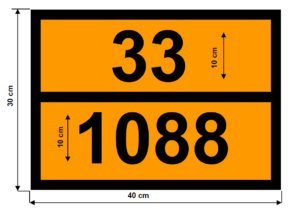 Ejemplo de panel naranja numerado ADR